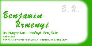 benjamin urmenyi business card